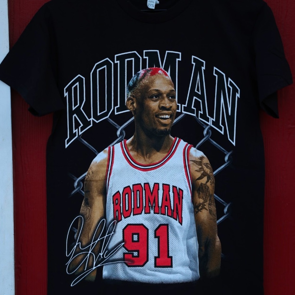 Dennis Rodman Chicago Bulls Graphic Basketball Tshirt
